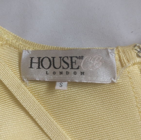 House of CB Yellow Bandage Dress Small - Picture 6 of 9
